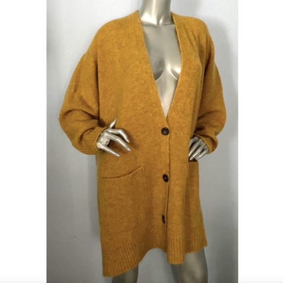 Eileen Fisher Wool Mohair Plush Melange Knit V-Neck Nwt Cardigan Sweater